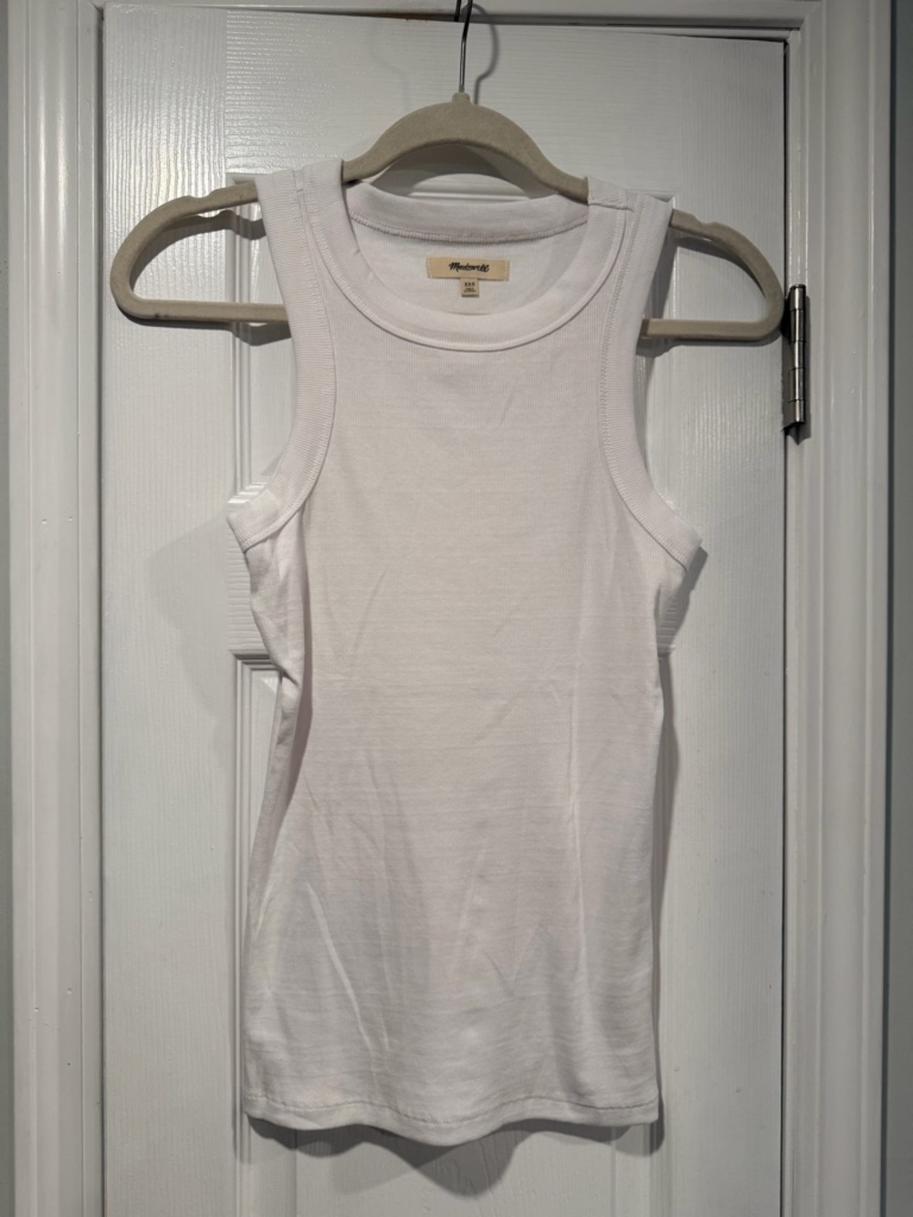 NWOT Madewell Size XXS White Ribbed Supima Cotton Racerback Tank Top